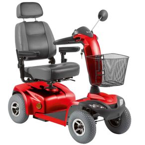 Scooter-Eletrica-Motorizada-Scott-Ottobock--Cor-Vermelha-Posicionada-de-Frente